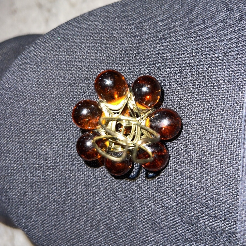 Artisan Made Large Statement Flower Ring Gold Twi… - image 7